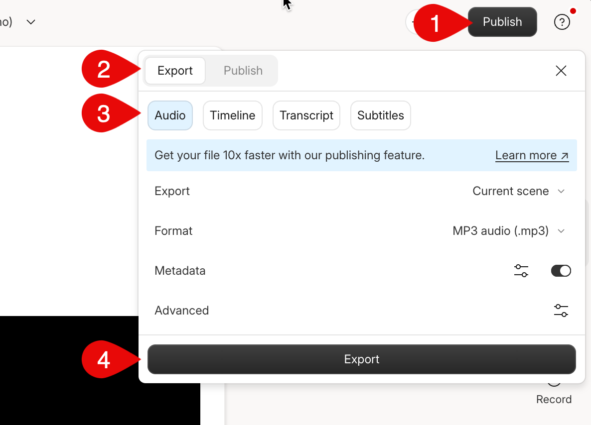 Exporting audio – Descript Help Exporting audio – Descript Help